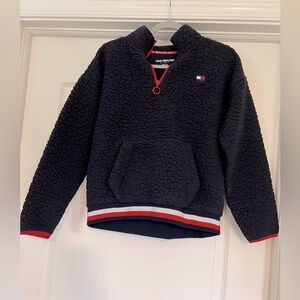 Navy blue Tommy Hilfiget sport Sherpa quarter zip.